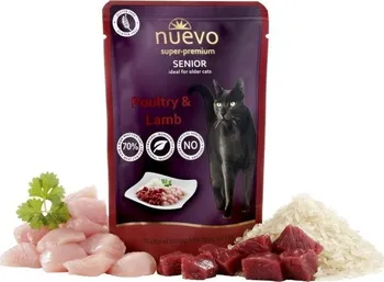 Krmivo pro kočku Nuevo Cat Senior drůbeží/jehněčí s rýží 85 g 