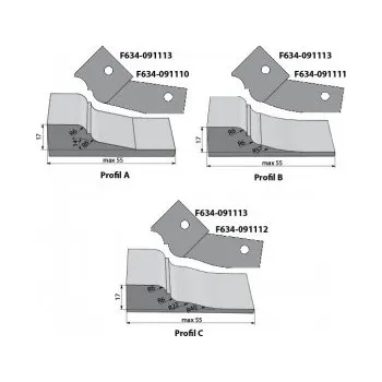 Fréza IGM Profilový nůž typ C pro F634 spodní F634-091112