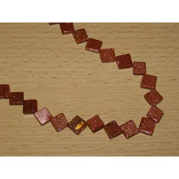 Drahý kámen Sluneční kámen - Náhrdelník - čtverečky - kn57