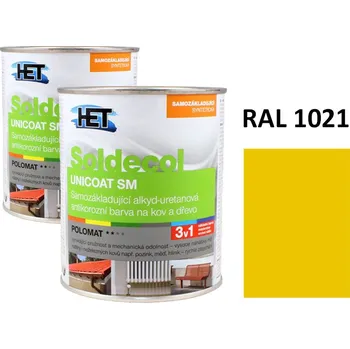 univerzální barva Soldecol UNICOAT SM 0,75 L RAL 1021