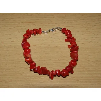 Drahý kámen Korál červený - Náramek se zapínáním - tromlované kameny - kntz12