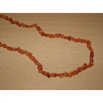 Drahý kámen Karneol - Náhrdelník - tromlované kameny - 90 cm - kntrd13