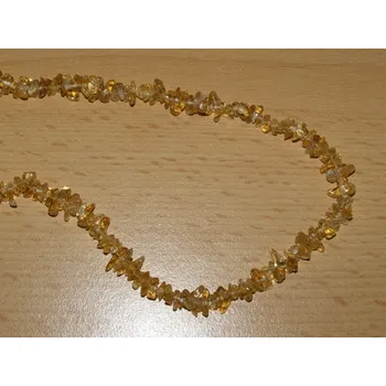 Drahý kámen Citrín - Náhrdelník - tromlované kameny - 90 cm - kntrd9