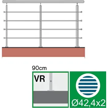 Nerezové zábradlí VR L3000, D42,4/4xd12/H900
