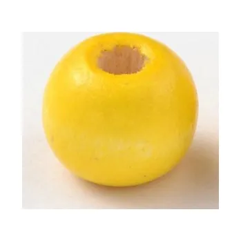 Korálek Dřevěný korálek 16mm žlutý