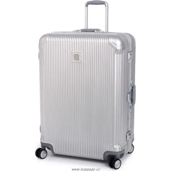 IT Luggage ABS velký kufr s hliníkovým rámem stříbrný, 8 koleček, rozměr 29"