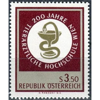 Poštovní známka (1968) MiNr. 1259 ** - Rakousko - 200 let Veterinární univerzity ve Vídni