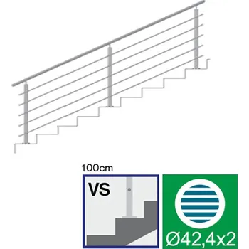 Nerezové zábradlí VS L3000, D42,4/5xd12/H1000