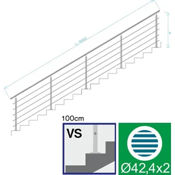 Zábradlí Nerezové zábradlí VS L6000, D42,4/5xd12/H1000