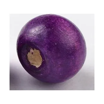 Korálek Dřevěný korálek 20mm fialový