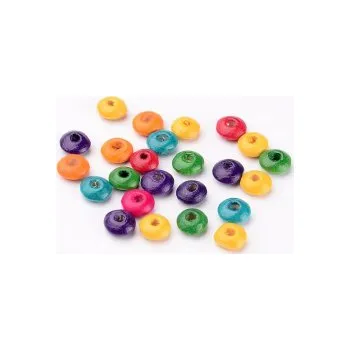 Dětské navlékací korálky Dřevěné korálky mix barev 8x4mm 20g