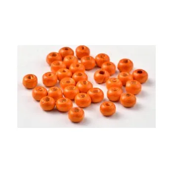Dětské navlékací korálky Dřevěné korálky oranžové 6mm 20g