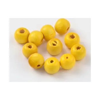 Dětské navlékací korálky Dřevěné korálky žluté 8mm 20g