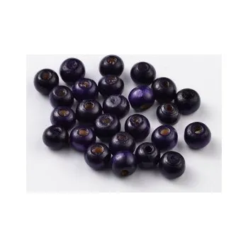 Dětské navlékací korálky Dřevěné korálky fialové 10mm 20g