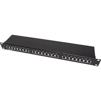 Patch panel Value Patchpanel 19'' kat. 5e STP, 24 portů, černý