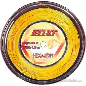 Struna na výplet tenisové rakety Tenisový výplet Pros Pro Hexaspin 200m, gold - 1.25 mm