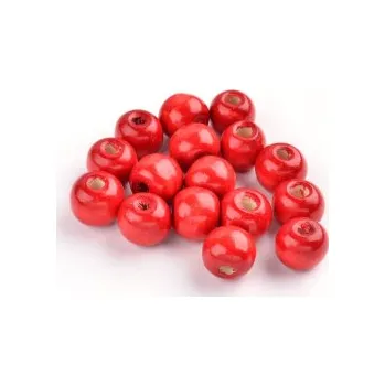 Dětské navlékací korálky Dřevěné korálky červené 12mm 20g