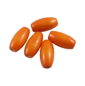 Dětské navlékací korálky Dřevěné korálky oranžové 12x8mm 20g