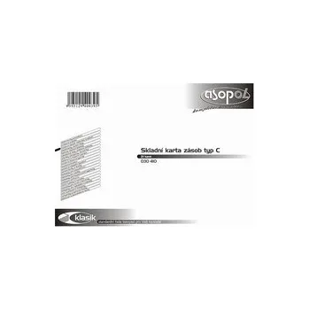 Sběratelská karetní hra Skl. karta zásob typ C - příjem, výdej, zásoba v množství a v Kč