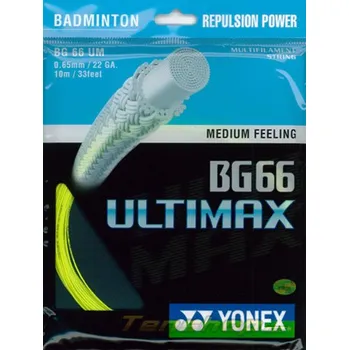 Badmintonový výplet Badmintonový výplet Yonex BG 66 Ultimax, 10m, yellow - 0.65 mm YONEX