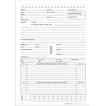 Tiskopis Záznam gynekologa