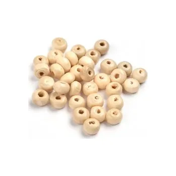 Dětské navlékací korálky Dřevěné korálky béžové 6mm 20g