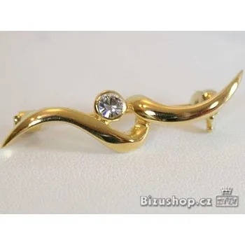Brož Zyta Brož zlatá s broušeným skleněným kamínkem 6482