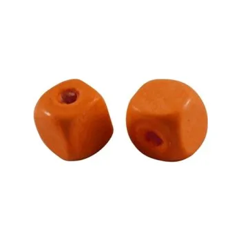 Dětské navlékací korálky Dřevěné korálky oranžové 10x10mm 20g