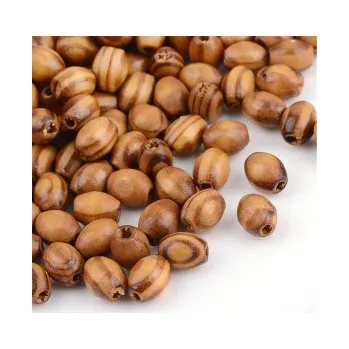 Dětské navlékací korálky Dřevěné korálky žíhané 9x6mm 15g