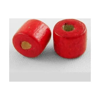 Dětské navlékací korálky Dřevěné korálky červené 7x6mm 20g
