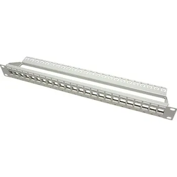 Patch panel ROLINE Patchpanel pro keystone 19", UTP, 24 portů, neosazený, šedý