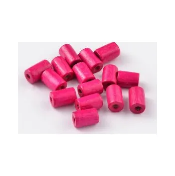 Dětské navlékací korálky Dřevěné korálky sytě růžové 8x5mm 20g