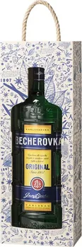 likér Becherovka Dřevěný box 3 L