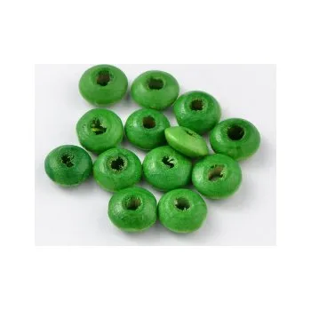 Dětské navlékací korálky Dřevěné korálky zelené 8x4mm 20g