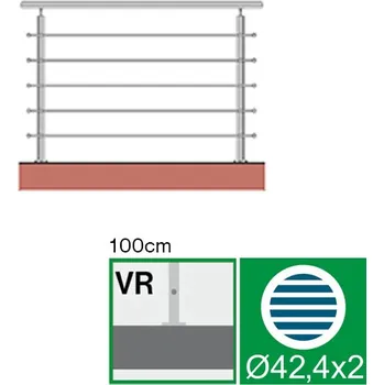 Nerezové zábradlí VR L1500, D42,4/5xd12/H1000
