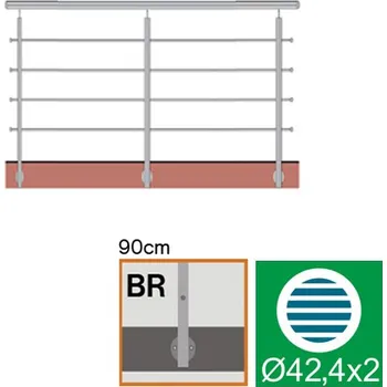 Zábradlí Nerezové zábradlí BR L3000, D42,4/4xd12/H900