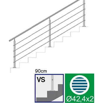 Zábradlí Nerezové zábradlí VS L3000, D42,4/4xl5/H900