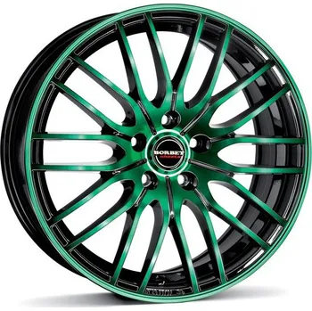Alu kolo Borbet CW4 black green 8x17 5x112 ET48