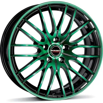Alu kolo Borbet CW4 black green 8x18 5x112 ET48