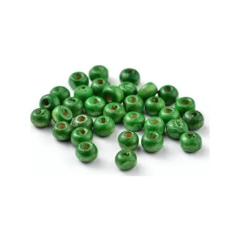 Dětské navlékací korálky Dřevěné korálky zelené 4mm 20g