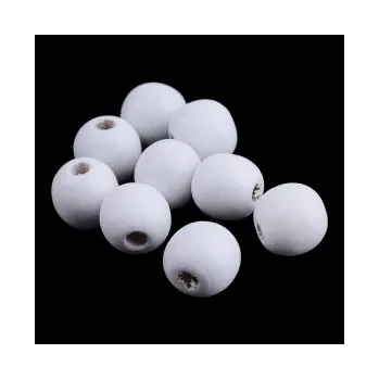 Dětské navlékací korálky Dřevěné korálky bílé 7x6mm 15g