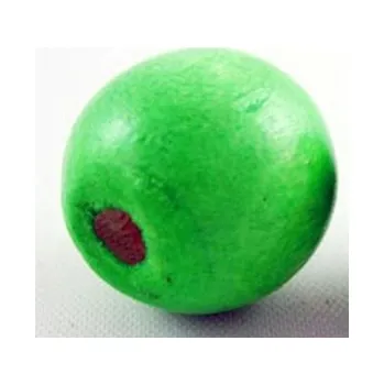 Korálek Dřevěný korálek 16mm zelený