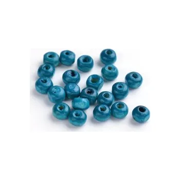 Dětské navlékací korálky Dřevěné korálky tyrkysové 4mm 20g