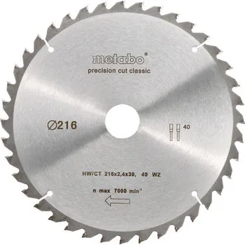 Pilový kotouč Metabo 628060000 216 x 30 x 2,4 mm 40 zubů