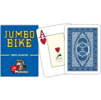 Pokerová karta Modiano Jumbo Bike Trophy 2 rohy plastové modré
