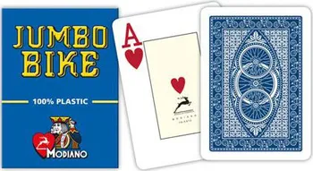 Pokerová karta Modiano Jumbo Bike Trophy 2 rohy plastové modré
