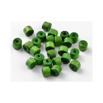 Dětské navlékací korálky Dřevěné korálky zelené 7x6mm 20g