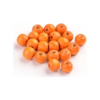 Dětské navlékací korálky Dřevěné korálky oranžové 8mm 20g