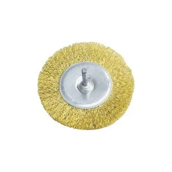 Drátěný kartáč Okružní kartáč se stopkou 050mm, drát FeMs 0.3mm (Okružní kartáč se stopkou 50mm mosaz představuje ideální nástroj pro zbavení koroze.)