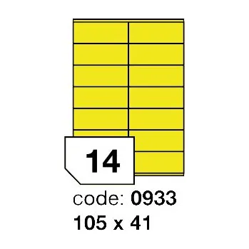 Kancelářské potřeby Samolepící etikety Rayfilm Office 105x41 mm 100 archů, matně žlutá, R0121.0933